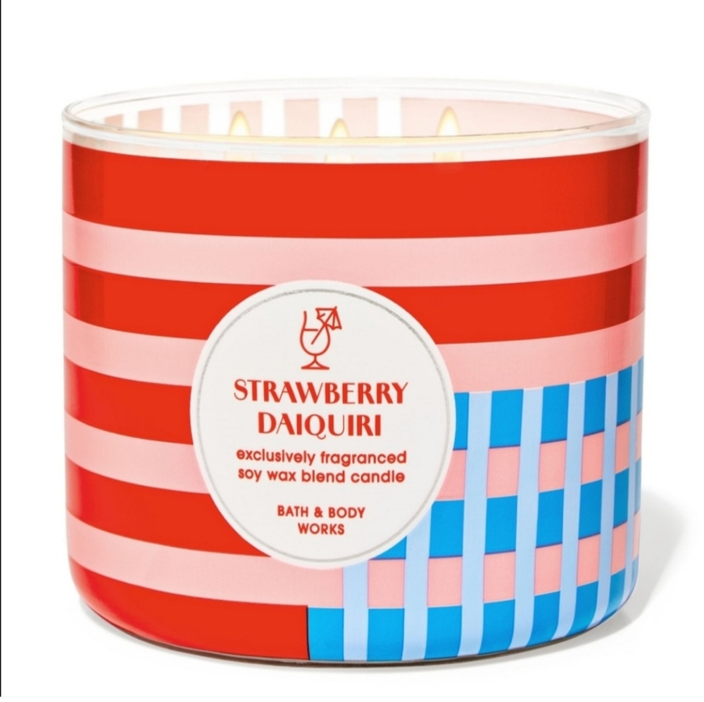 Strawberry Daiquiri - White Barn Bath/Body Work- 3-Wick Scented Candle, NIB